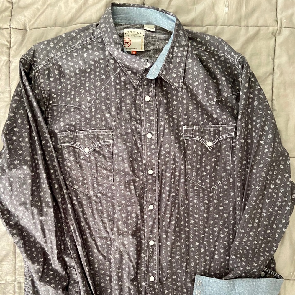 Roper Brand Paisley Pearl Snap Western Shirt